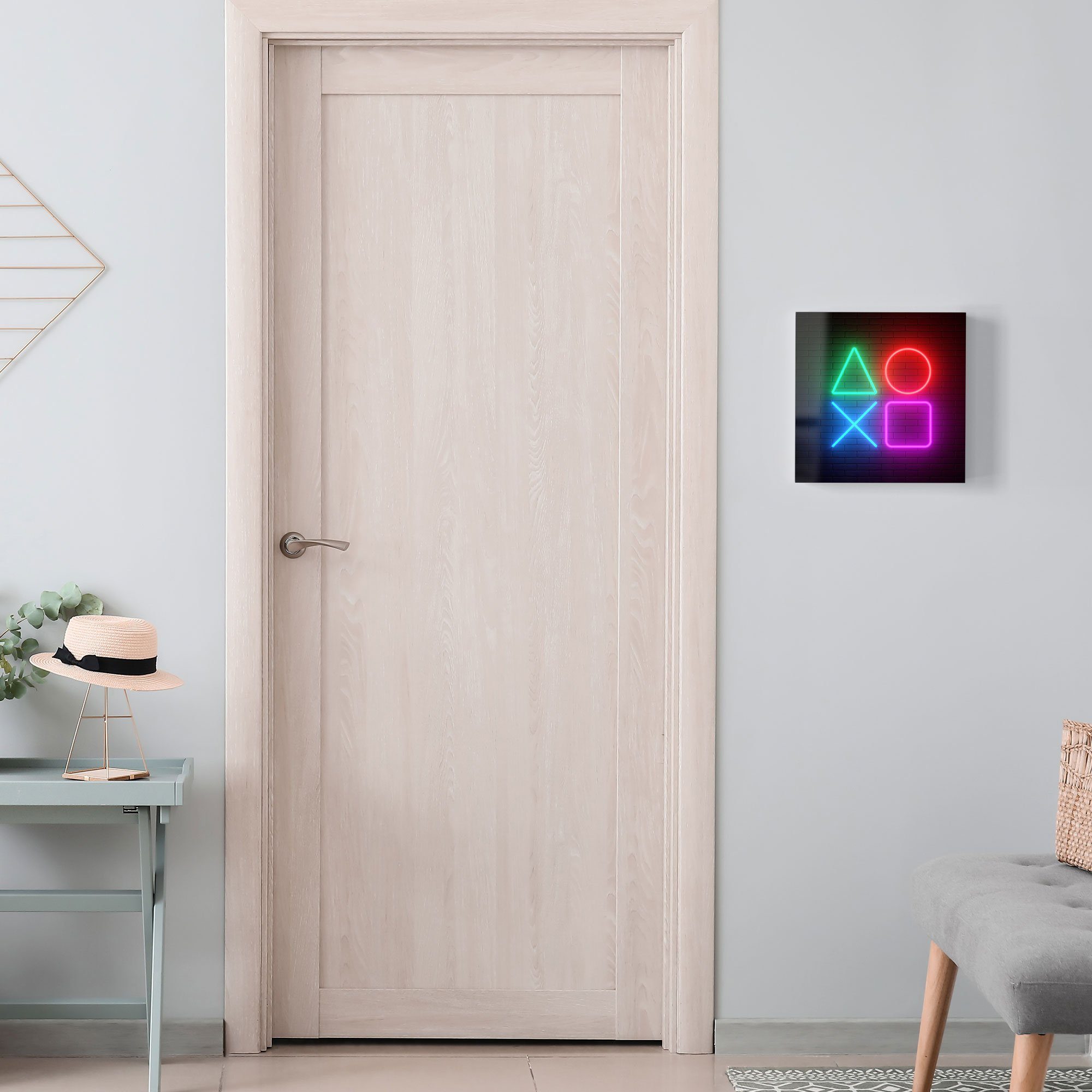 DEQORI Schlüsselkasten 'Playstation Elemente', Glas Schlüsselbox modern magnetisch beschreibbar