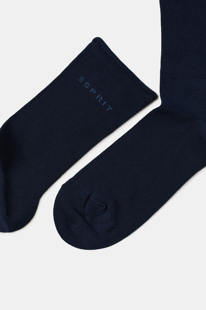 Doppelpack Socken mit Rollkanten, Bio-Baumwolle