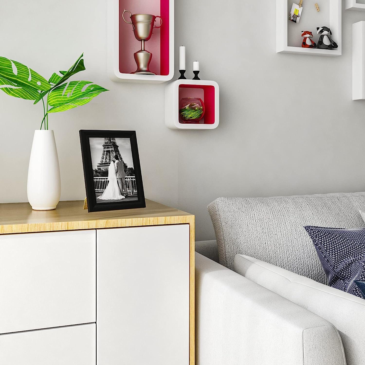 Woltu Bilderrahmen, für 10 Bilder (10 St), Artos Stil Holzrahmen Fotogalerie
