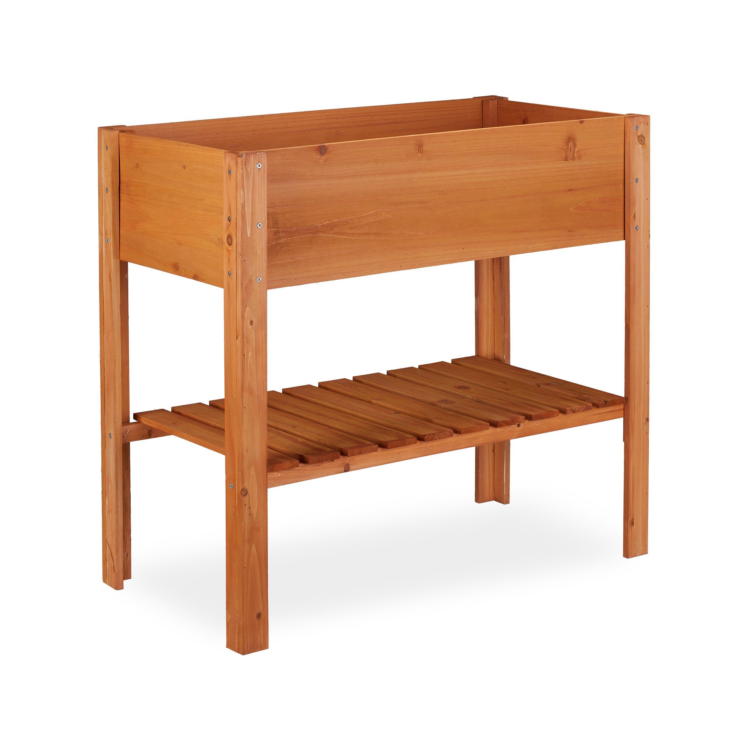 relaxdays Hochbeet Hochbeet Holz hellbraun
