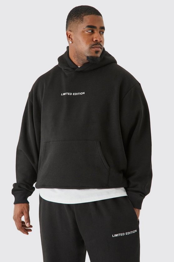 Plus kastiger Oversize Trainingsanzug mit geteiltem Saum