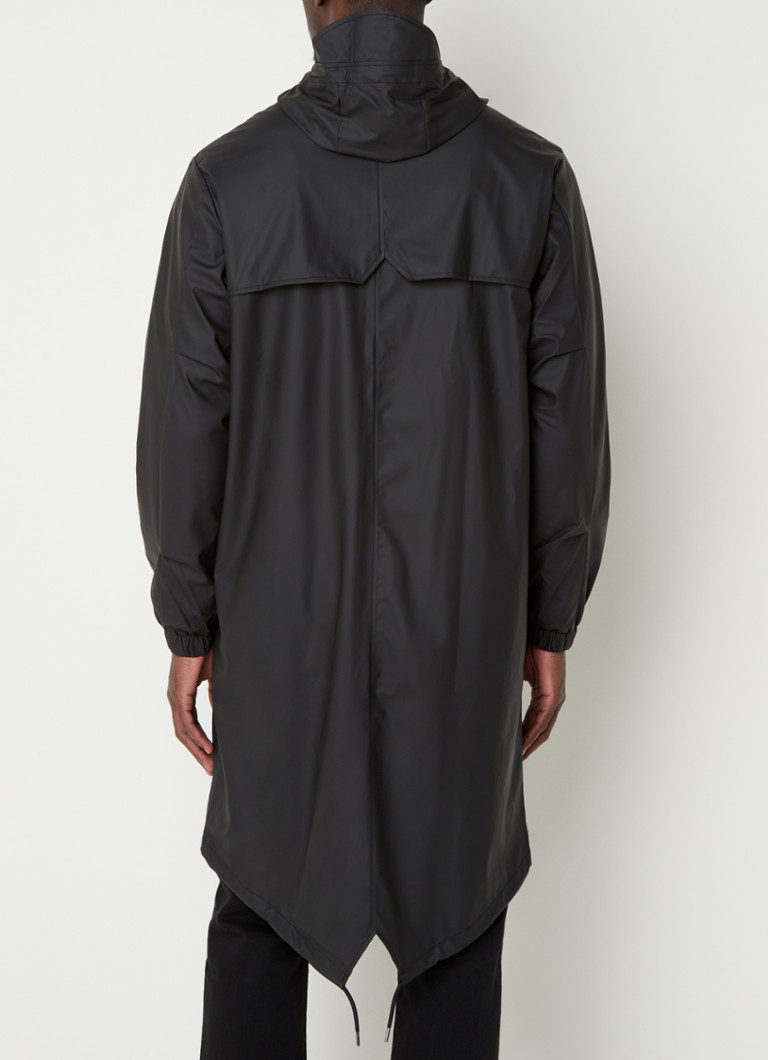 Rains Fishtail parka with hood and flap pockets