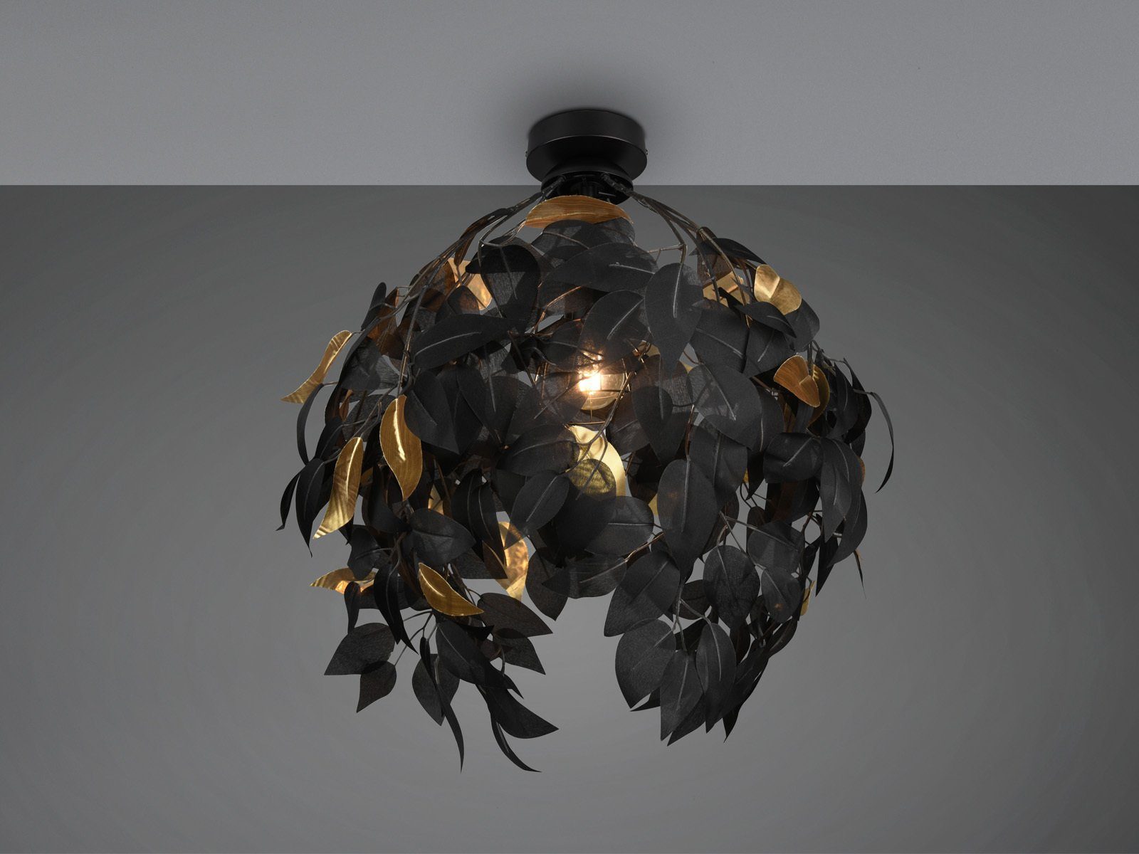 meineWunschleuchte LED Deckenleuchte, Dimmfunktion, LED wechselbar, Warmweiß, Ausgefallene coole Designer-lampen für über-n Esstisch Schwarz, Ø38cm