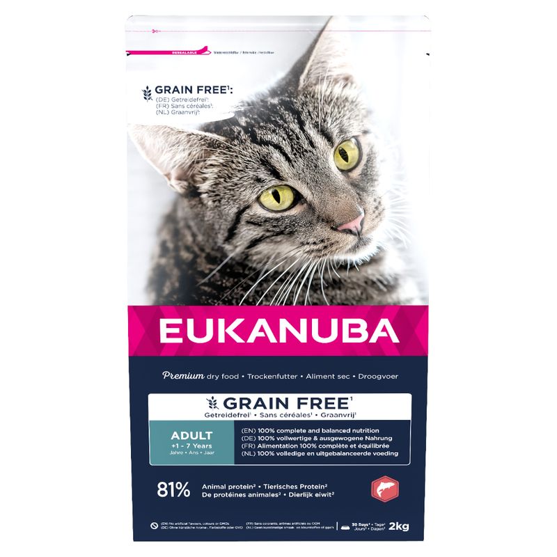 Eukanuba Adult Grain Free Reich an Lachs zu TOP-Preisen | bitiba