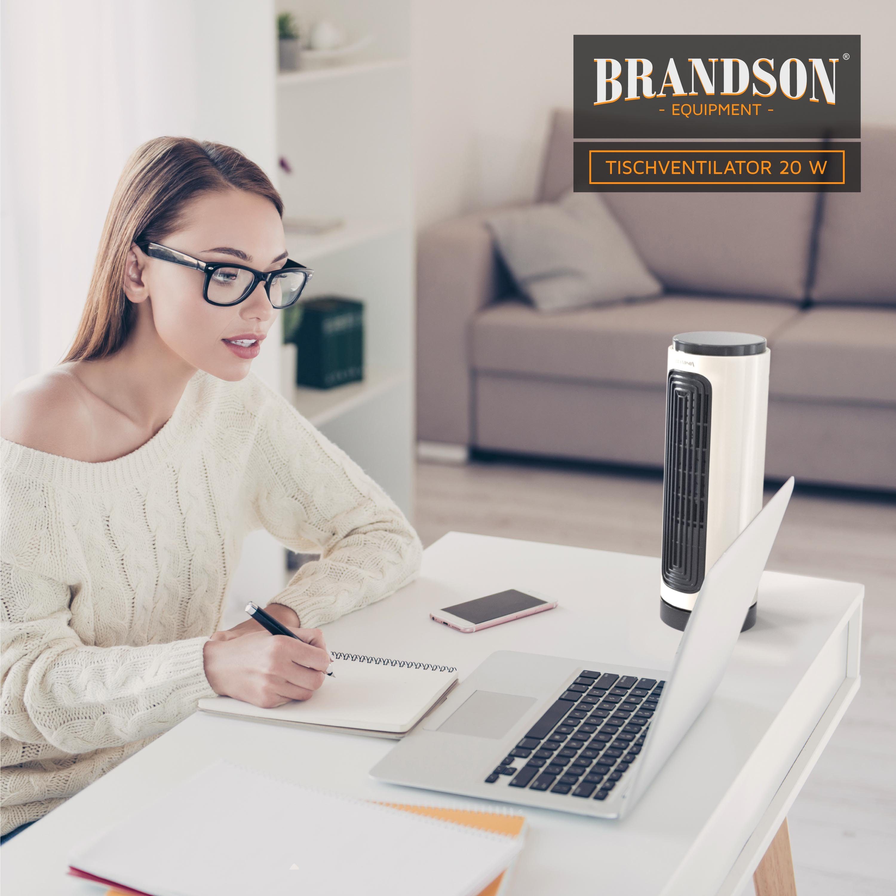 Brandson Turmventilator, Fernbedienung, Oszillation, Tischventilator 20W, kompakt, leise, Timer