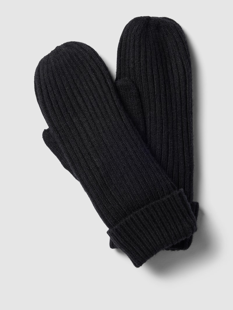 Handschuhe mit breitem Umschlag Modell 'ZENNA' in schwarz