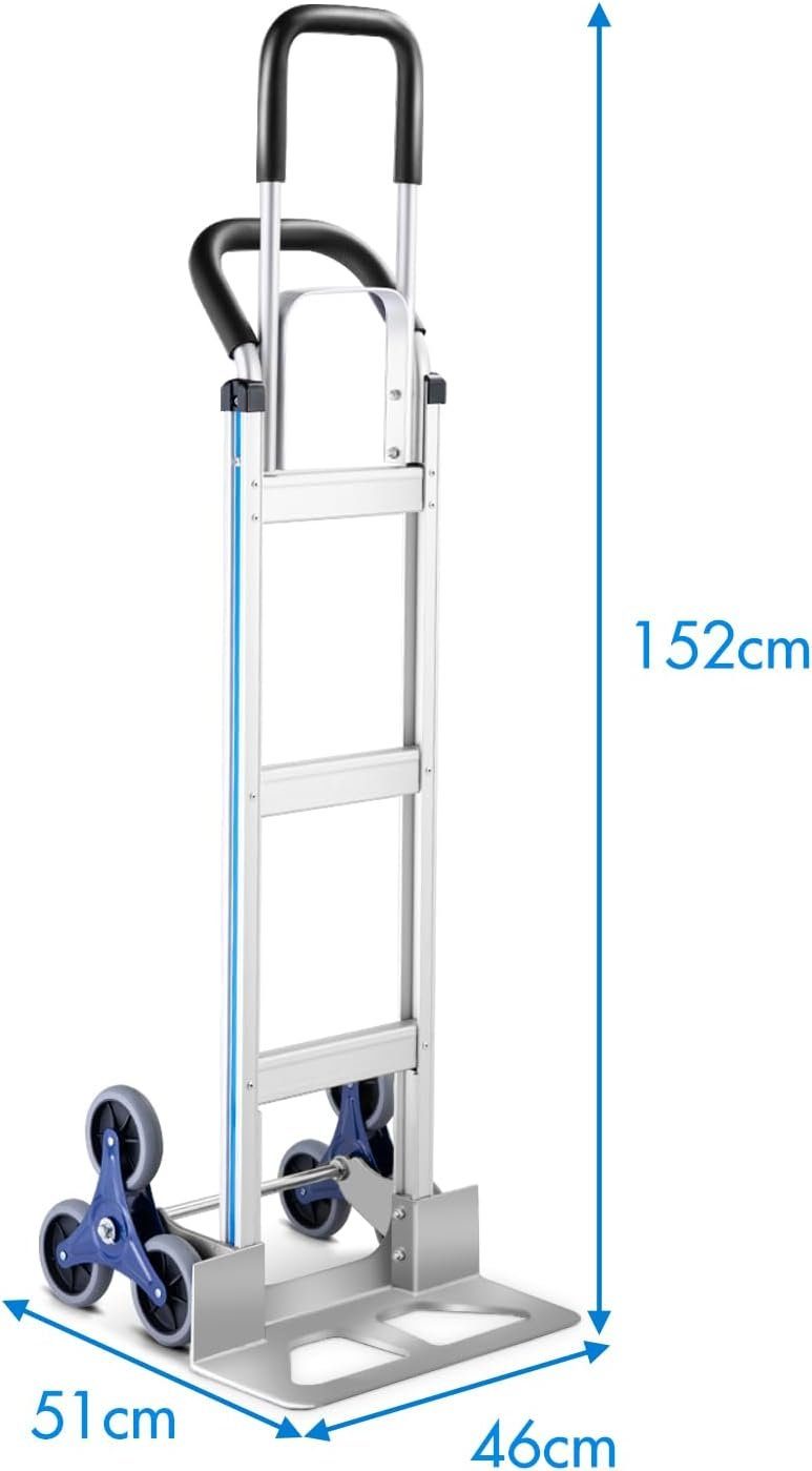 KOMFOTTEU Treppensackkarre, mit Gummireifen & Doppelgriff, bis 250 kg belastbar