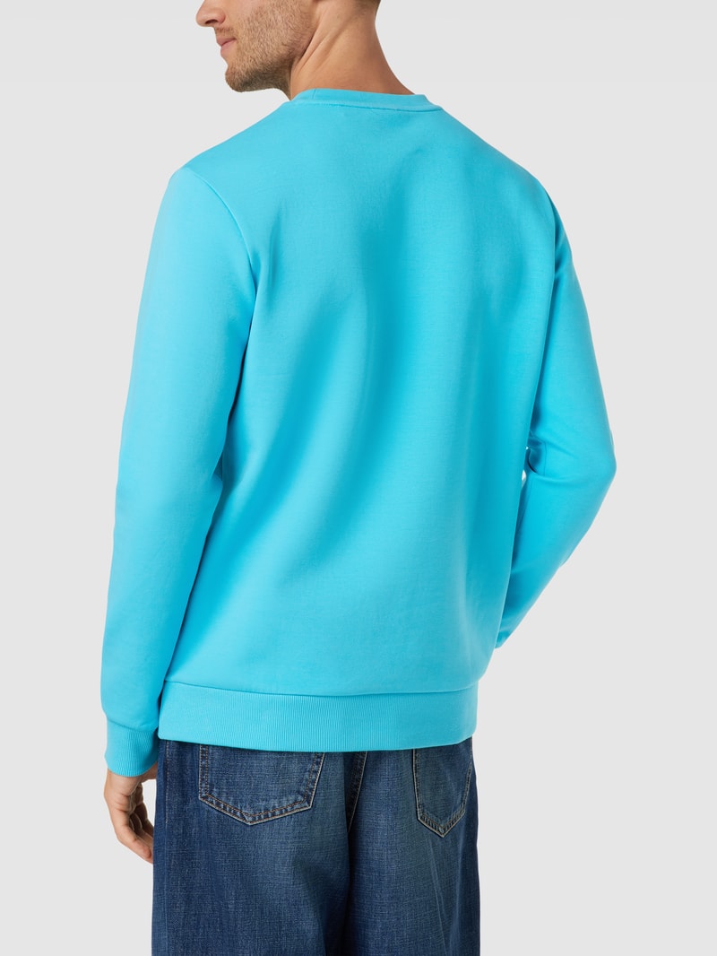 Sweatshirt mit Label-Stitching Modell 'Salbo' in türkis