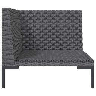 vidaXL Loungesofa Gartensofa mit Kissen Halbrundes Poly Rattan, 1 Teile