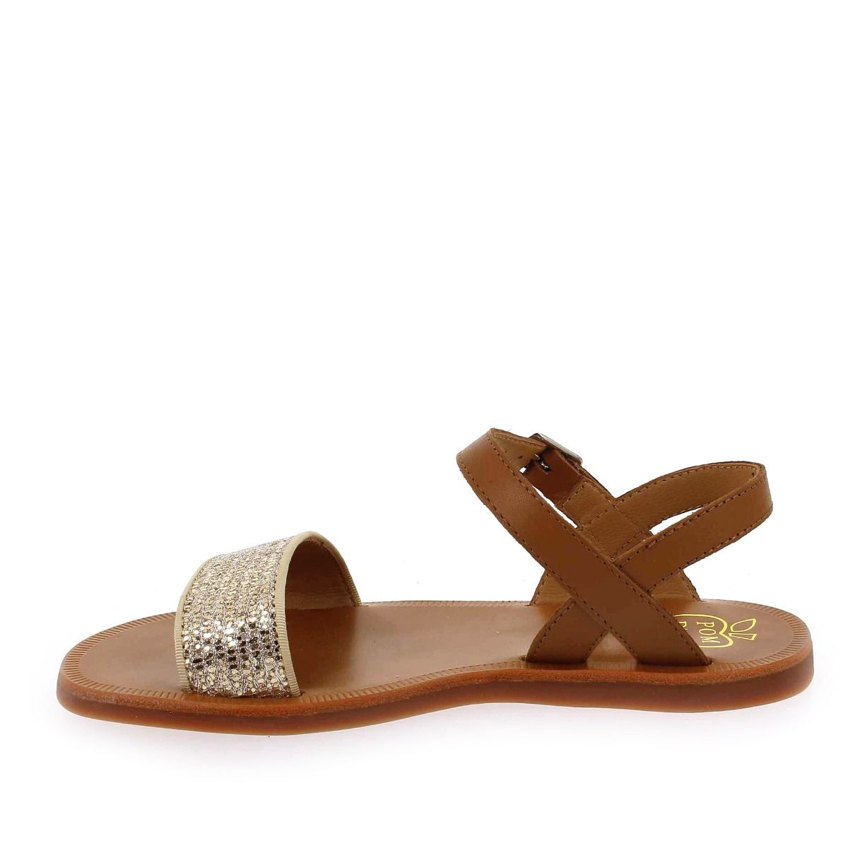 Pom d'api  PLAGETTE BUCKLE TAO - Camel doré