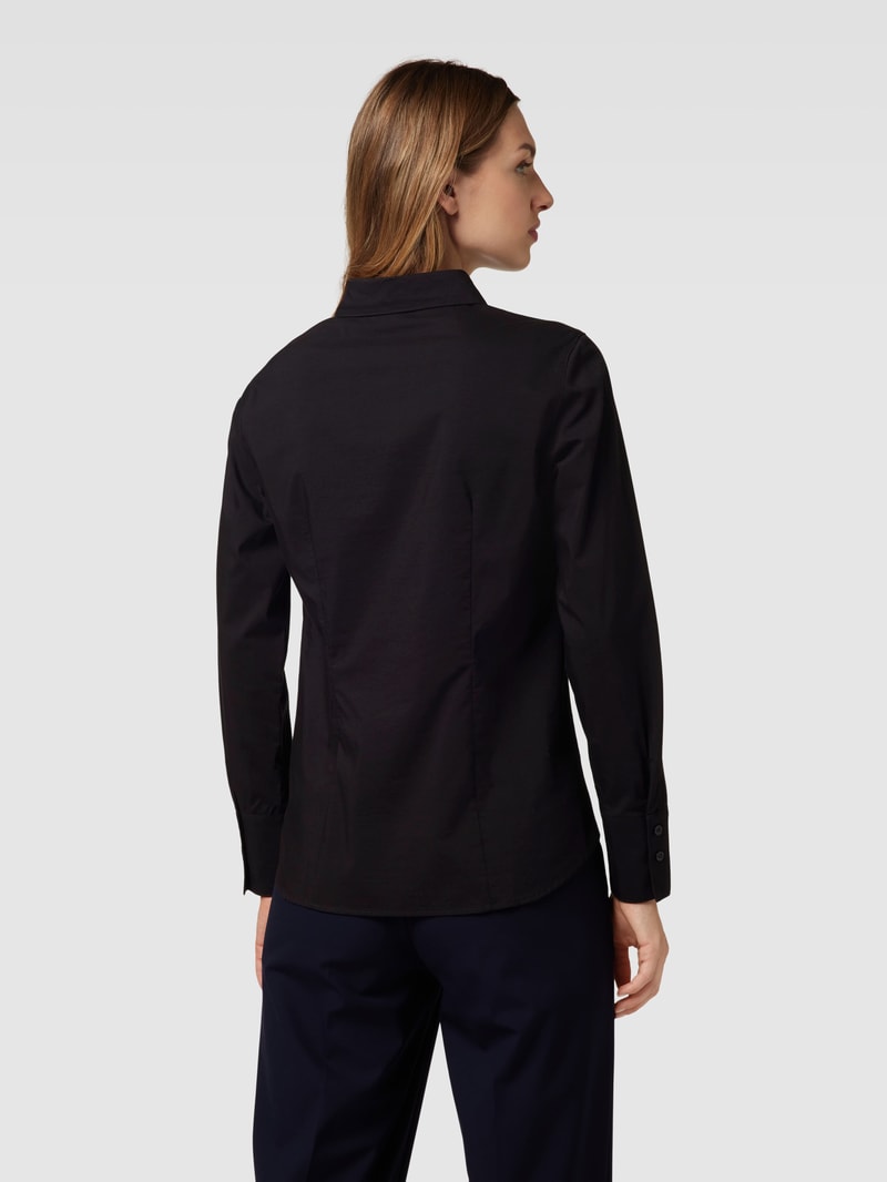 Bluse mit Hemdblusenkragen in schwarz