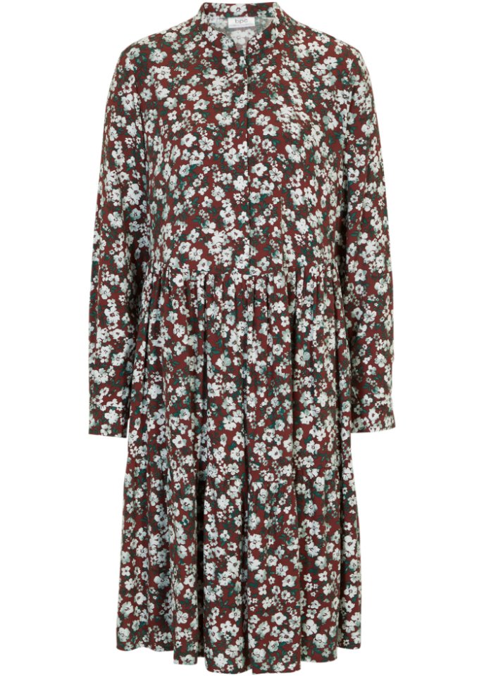 Blusenkleid mit Stehkragen aus Viskose