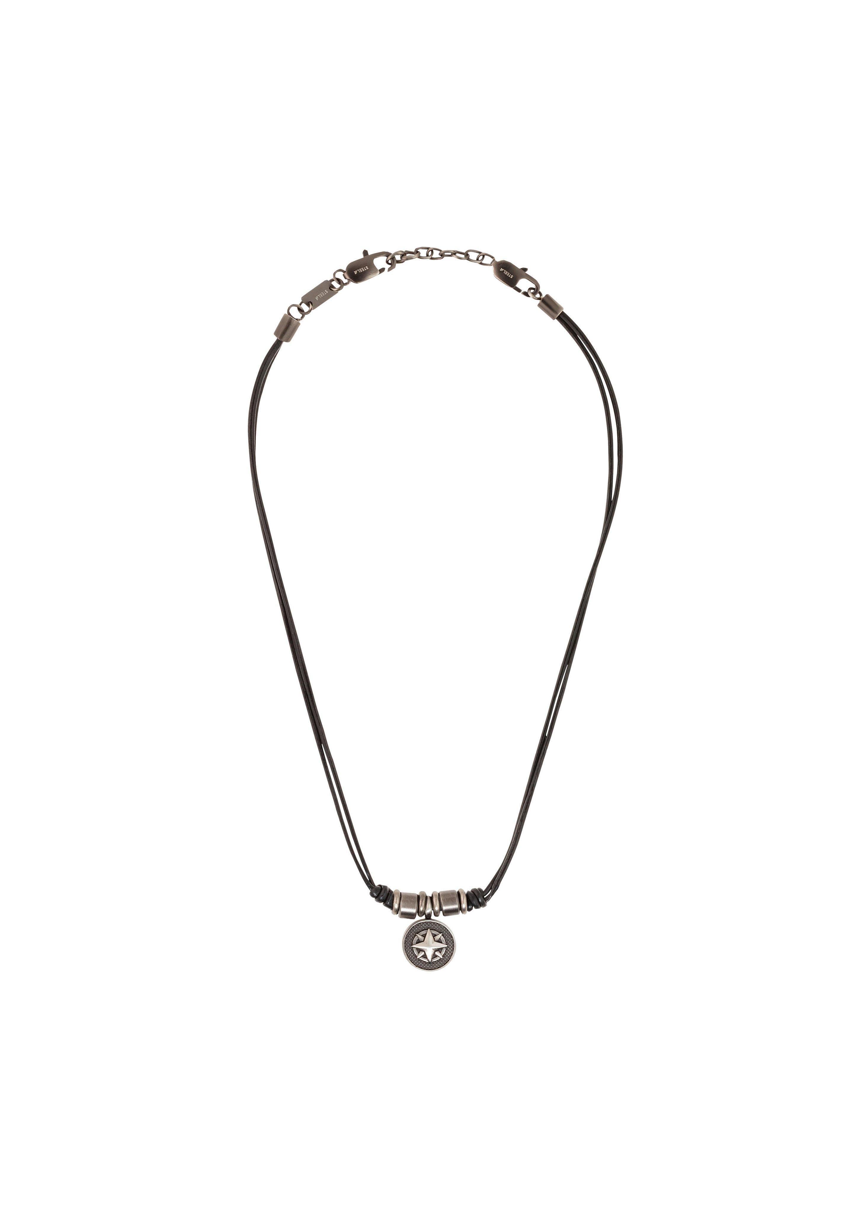 Lederkette mit Kompass-Anhänger  6007950-99B0