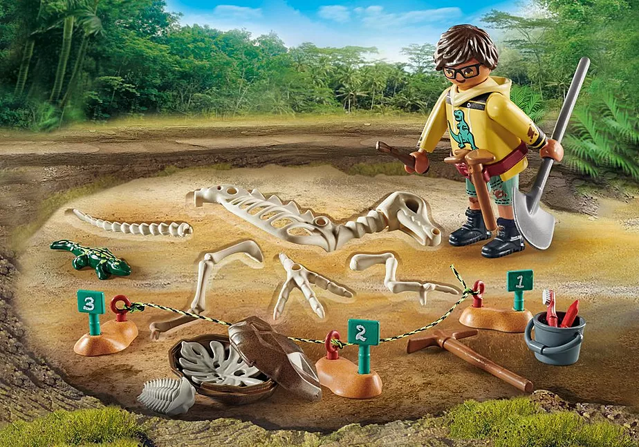 Ausgrabungsst&auml;tte mit Dino-Skelett