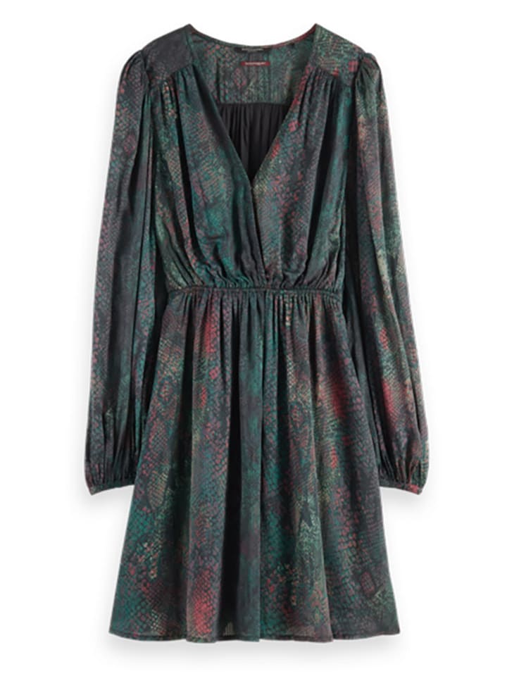 Scotch & Soda Kleid in Schwarz/ Petrol/ Rot günstig kaufen