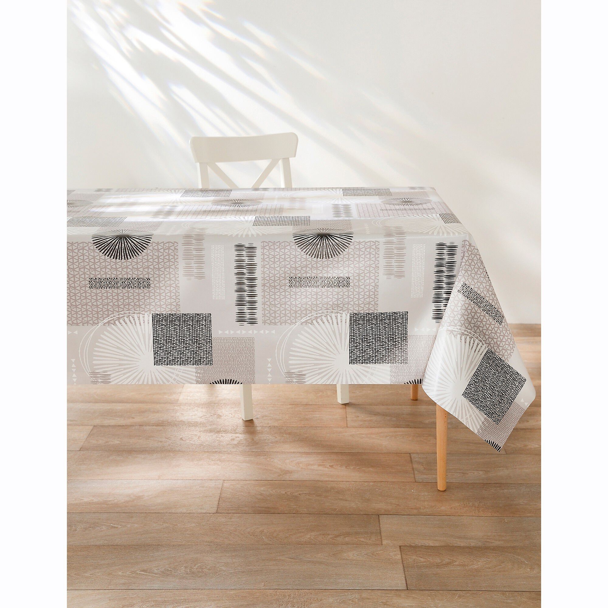 Nappe toile cirée imprimée rosaces
