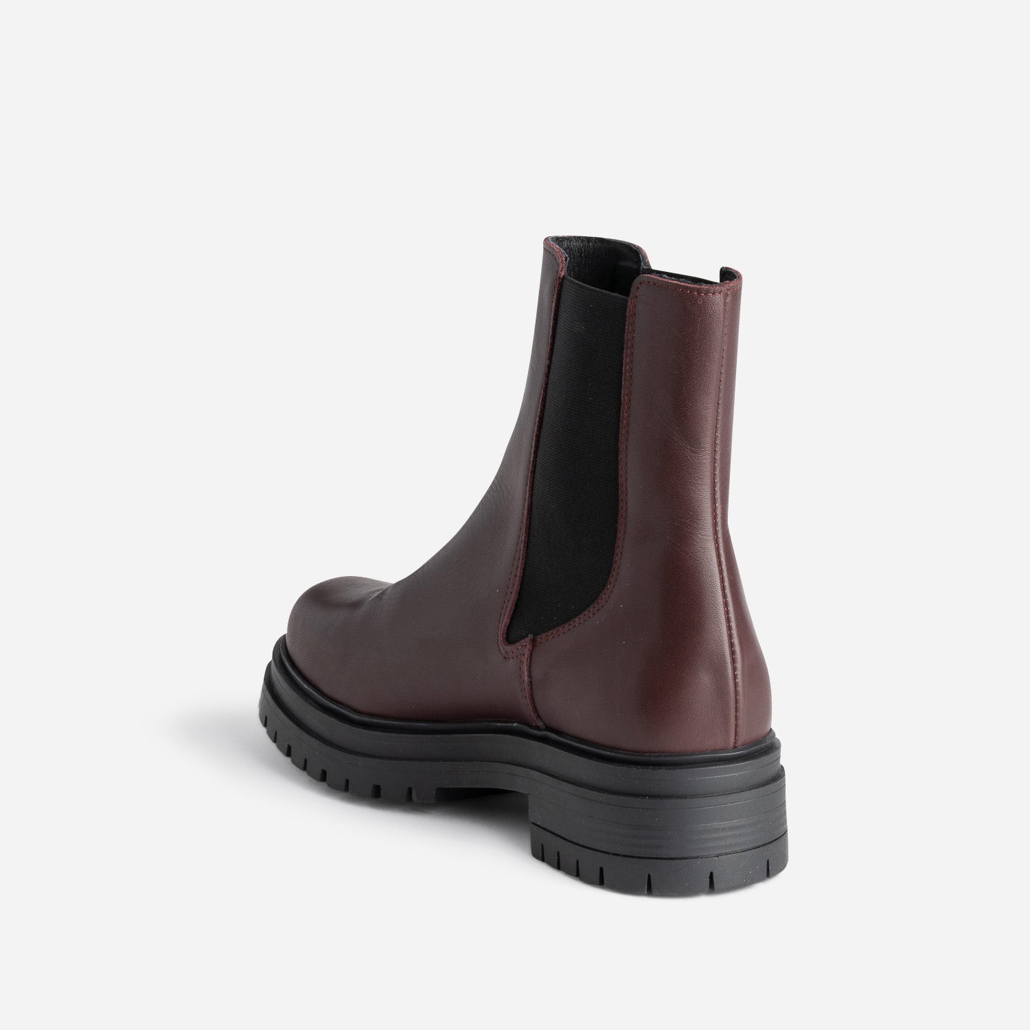 Chelsea boots TEXTO bordeaux en cuir à semelle crantée
