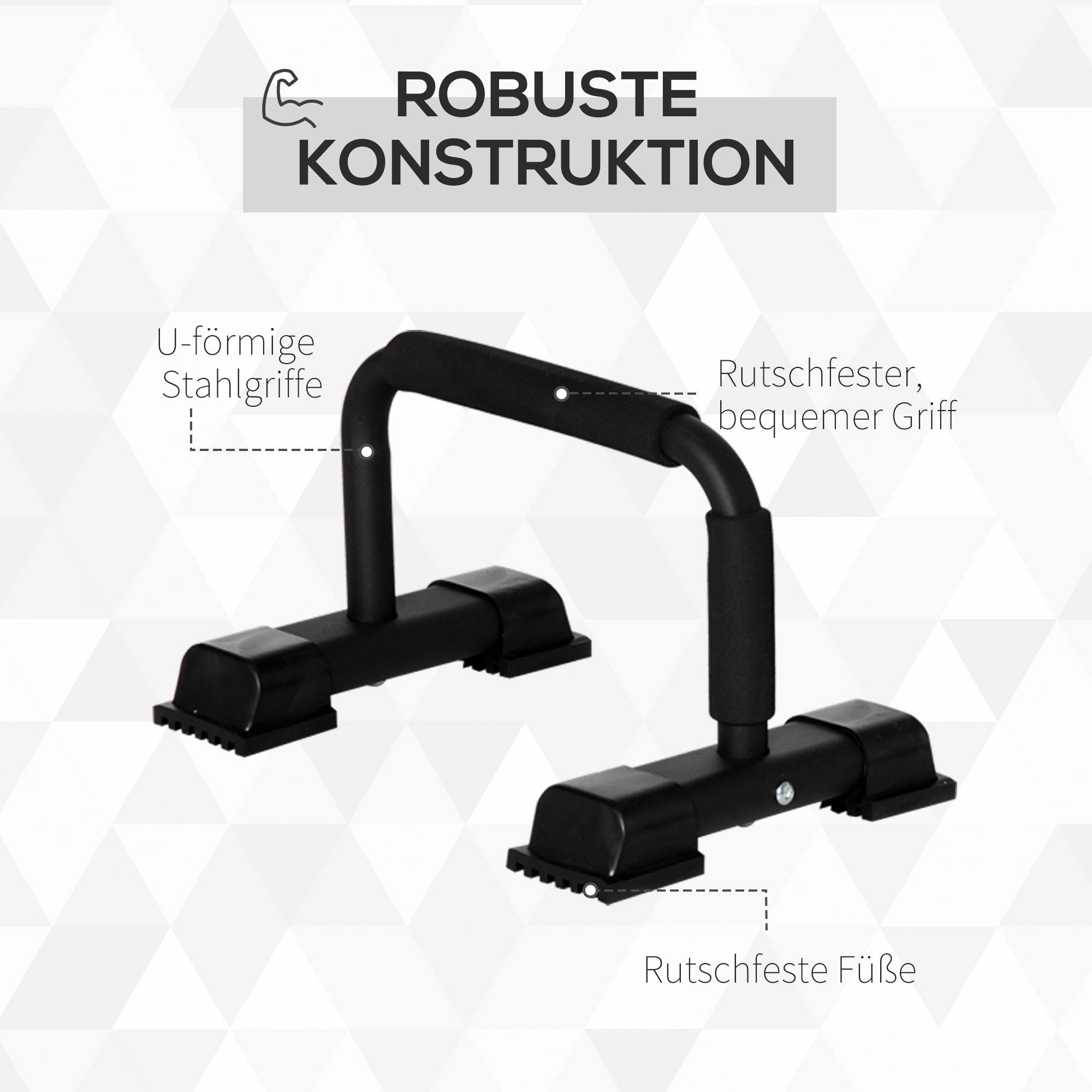 HOMCOM Kraftstation Liegestützgriffe, (Set, 2-tlg., 2 x Liegestützstange), Rutschsichere Griffe