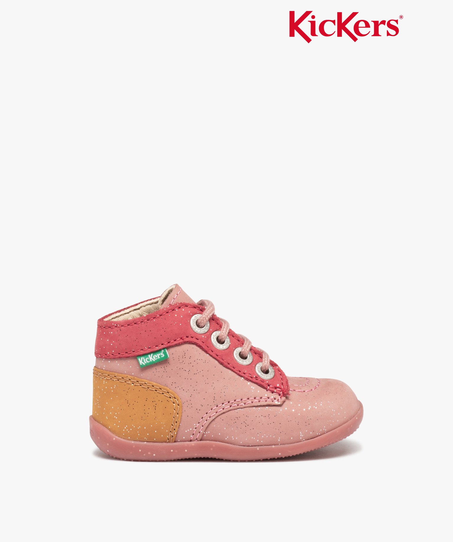 Chaussure premiers pas bébé fille en cuir et à paillettes... rose | GEMO
