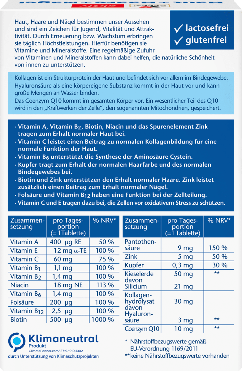 Haut Haare Nägel Tabletten 100 St, 66,5 g