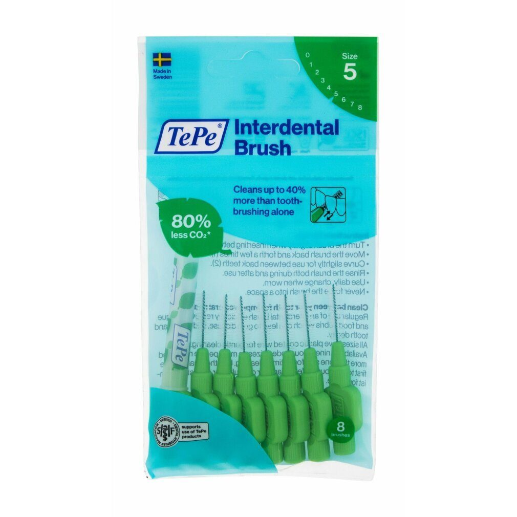 TePe Zahnseide Tepe Interdental Brushes 0 8mm Green 8, (Packung)