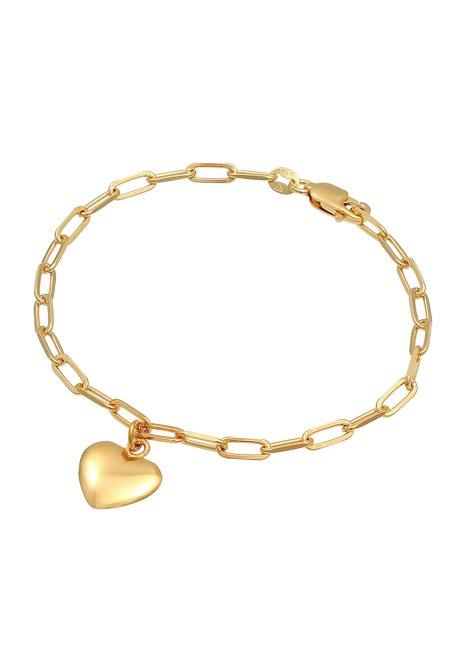 Elli Tendance, cadena ovalada para mujer con forma de corazón y eslabones de plata de ley 925.