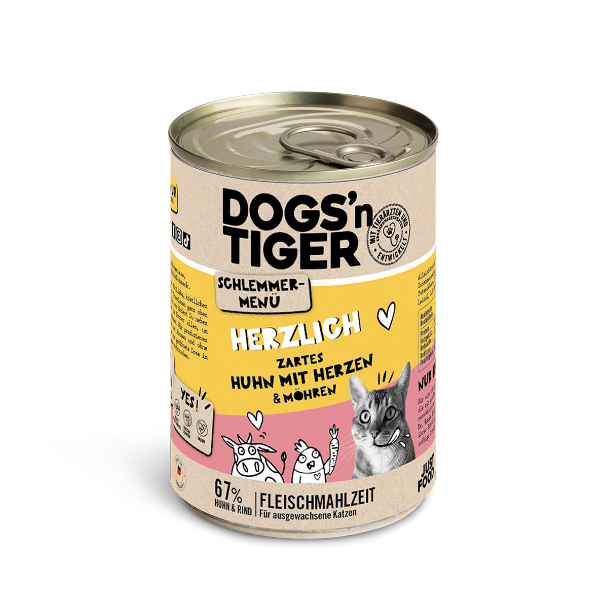 Dogs'n Tiger Schlemmermenü Herzlich Huhn & Möhren bei ZooRoyal