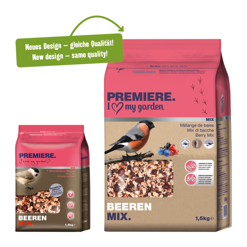 PREMIERE Wildvogelfutter PREMIERE Beeren Mix 1,5kg