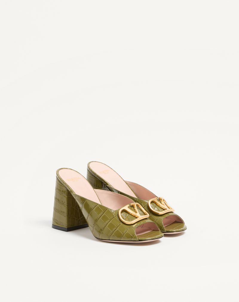 VLogo Signature Printed Kalveskinds Slidesandaler 95mm