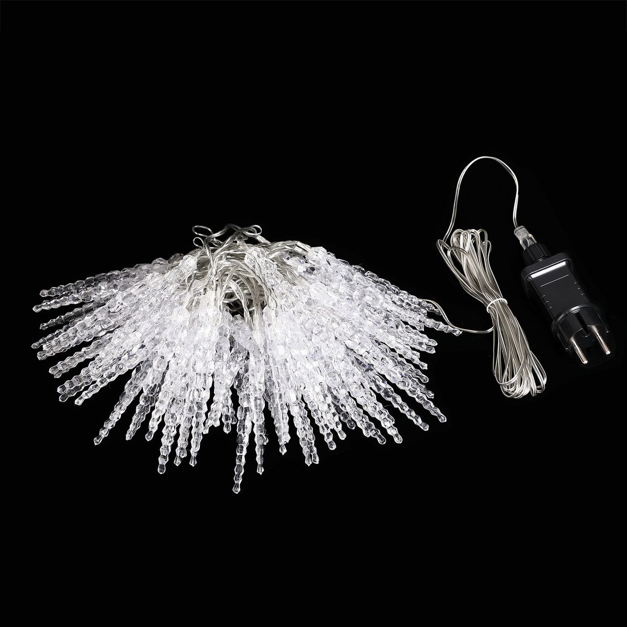 DEUBA Lichterkette Eiszapfen 80 LED 13m weiß