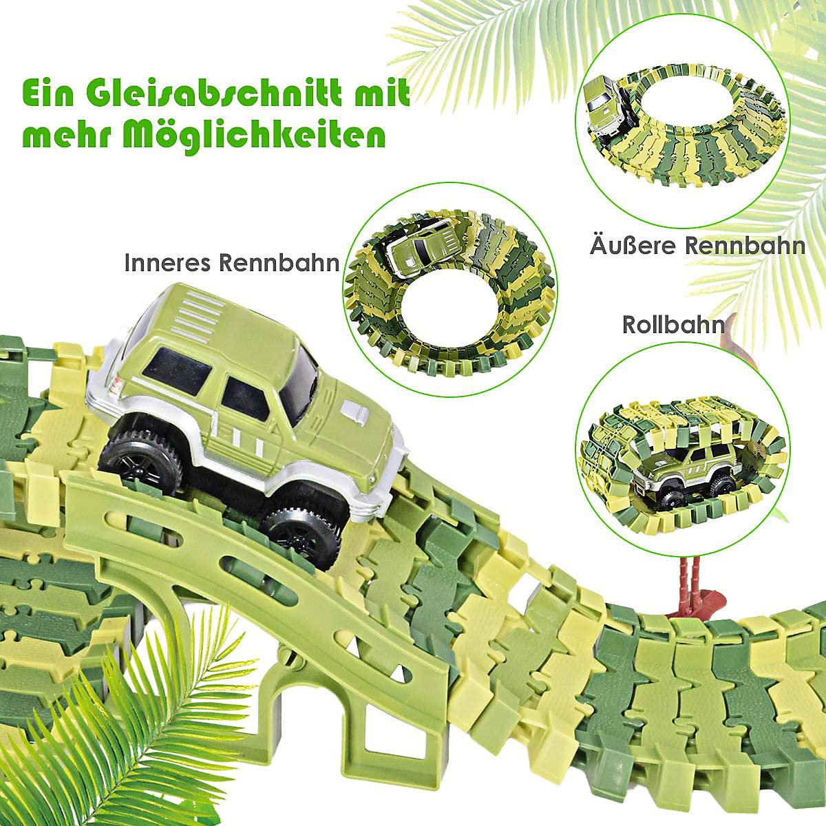 Autorennbahn Dinosaurier Rennstrecke Set