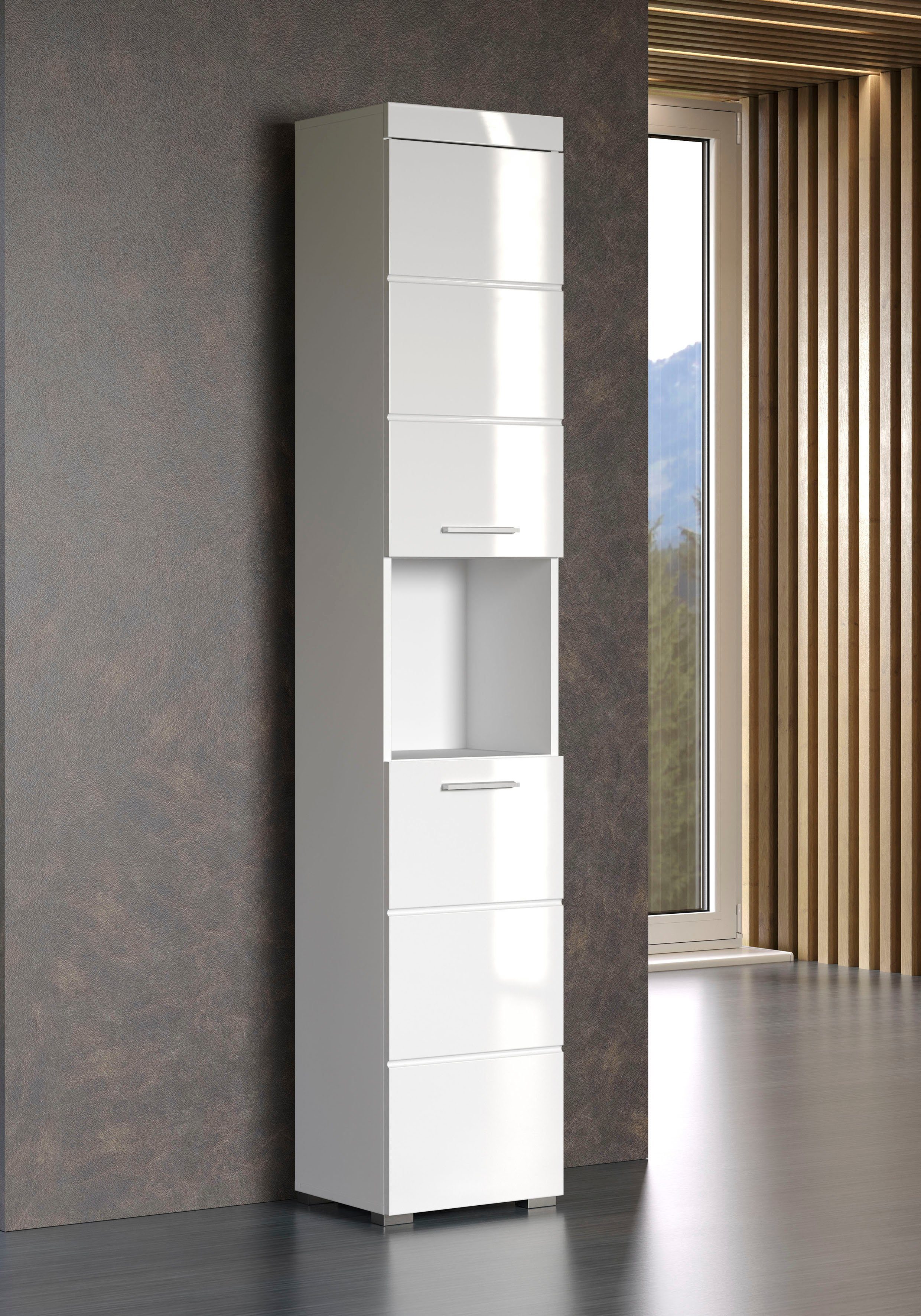 INOSIGN Hochschrank Avena Höhe 190 cm, Badezimmerschrank mit 2 Türen und 1 offenen Fach