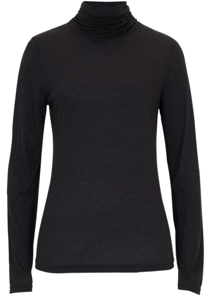 Rollkragenshirt mit Wollanteil