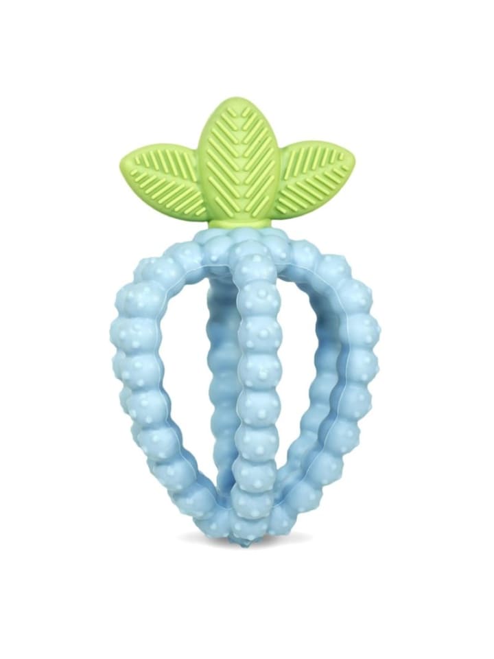 RaZbaby Silikon Beißring Himbeere für zahnende Babys ab 3 Monaten in Blau günstig kaufen onesize