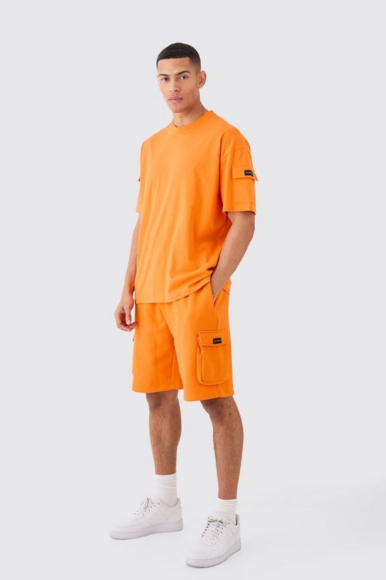 Man Oversize Cargo T-Shirt & lockere Shorts