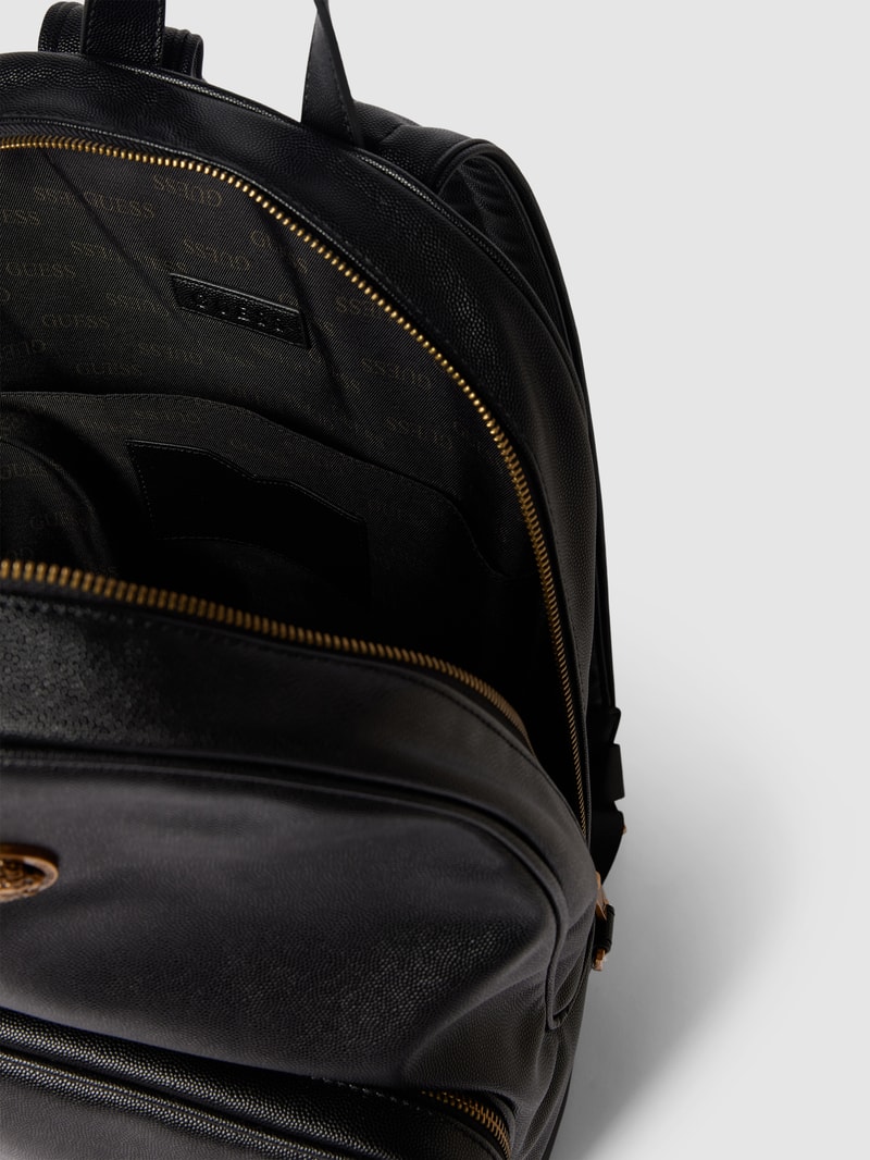 Rucksack mit Label-Applikation Modell 'KING' in schwarz