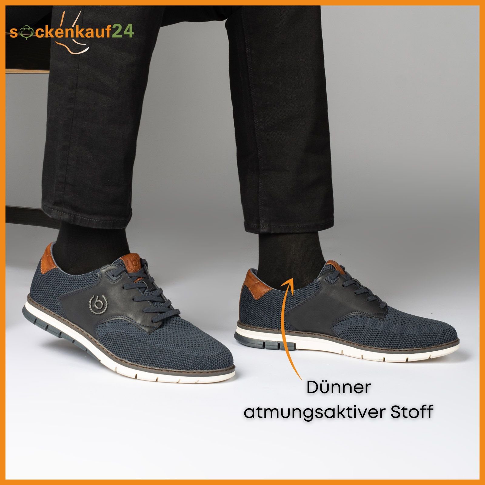 sockenkauf24 Gesundheitssocken 10 Paar Damen & Herren Socken 100% Baumwolle ohne Gummidruck (10 x Schwarz, 43-46) und ohne Naht - 10600 WP