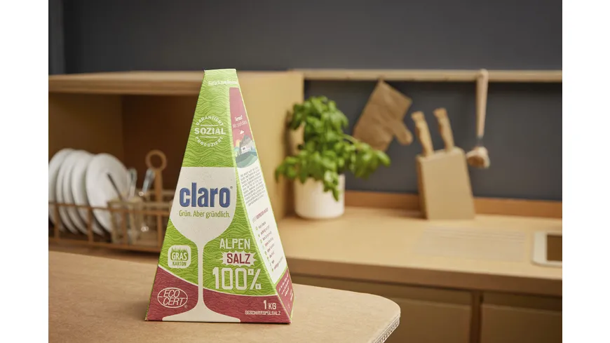 claro 100% Alpensalz in Pyramide 1 kg