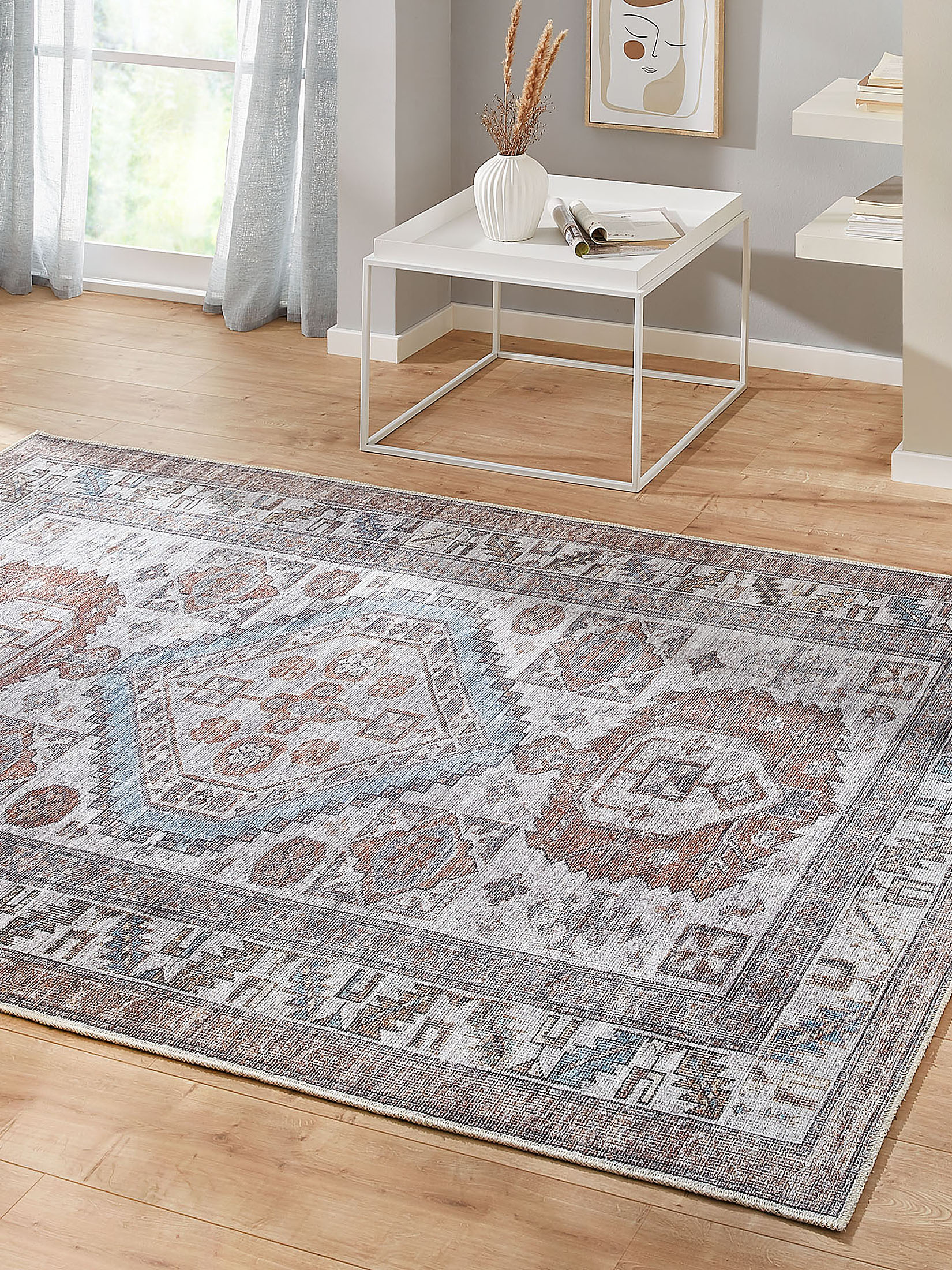 Jampur Vintage-Teppich, Blau
