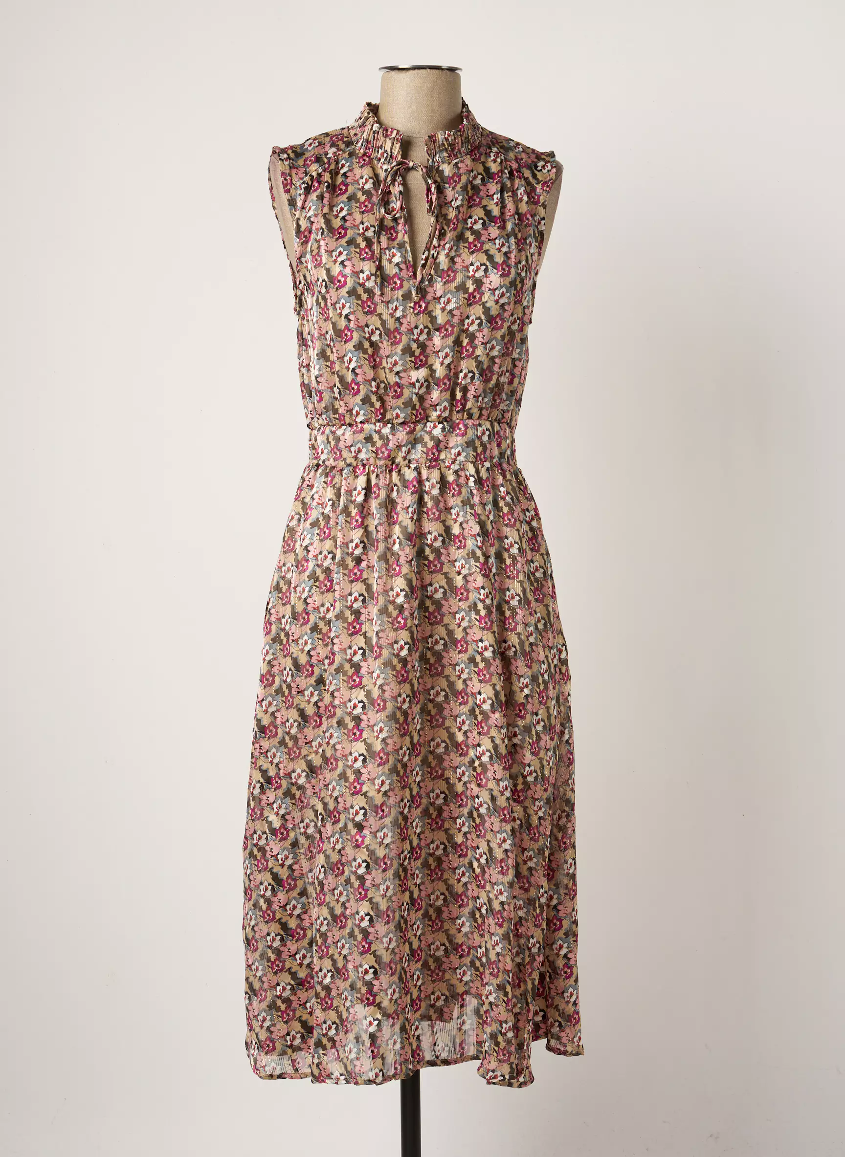 Morgan Robes Mi Longues Femme couleur rose