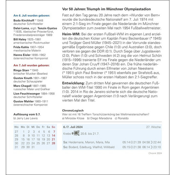 CHRONIK TAGESABREIßKALENDER 2024 - Kalender