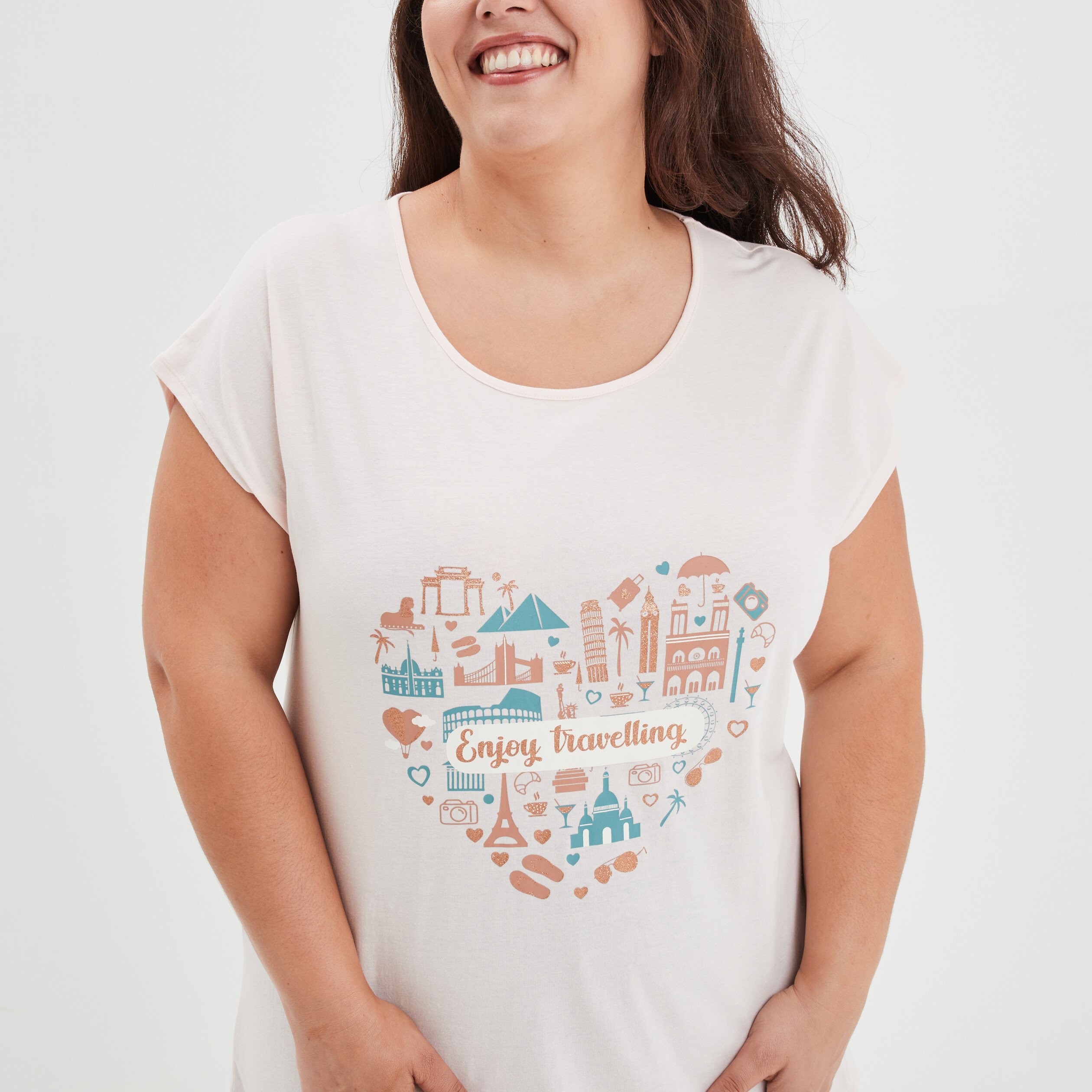Ensemble pyjama corsaire Modavista rose clair femme grande taille | La Halle