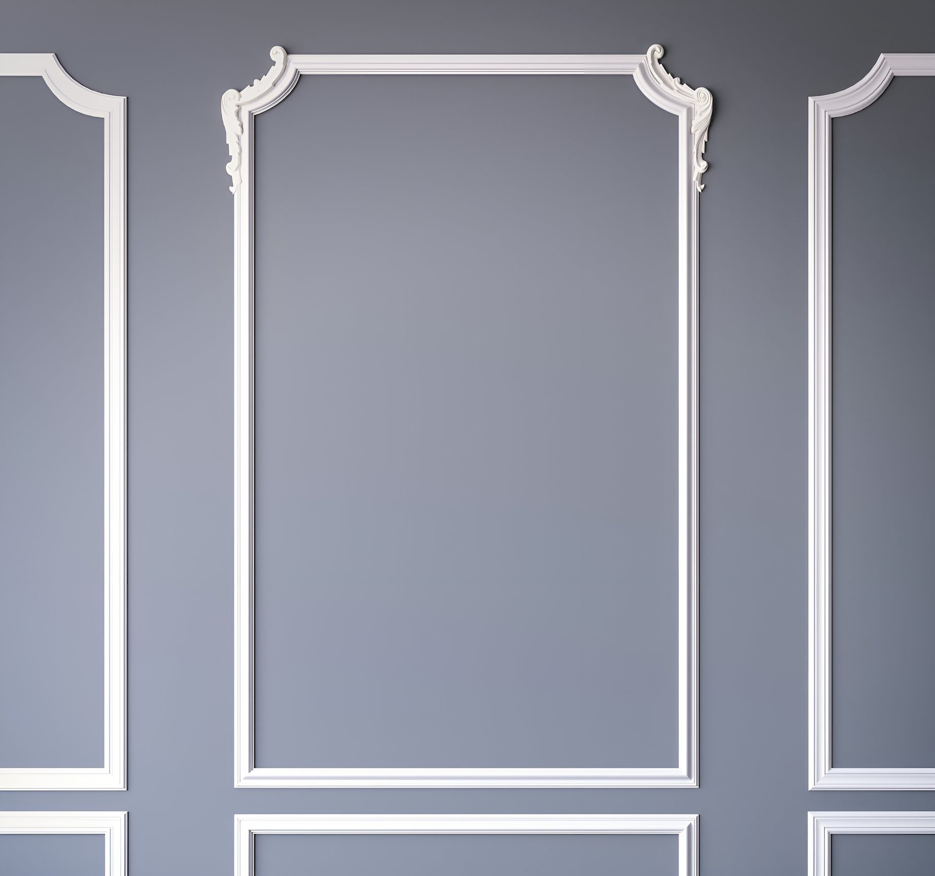 marbet design Zierleiste E-27, 2 Meter / 1 Leiste, Wandvertäfelung Styropor weiß - Segmentierte Wanddekoration XPS Stuck Dekor Kunststoff - Wandkassetten Flachprofile Segmente Wandprofil Raumdesign Ideen (E-27 23x11 mm, 2 Meter)