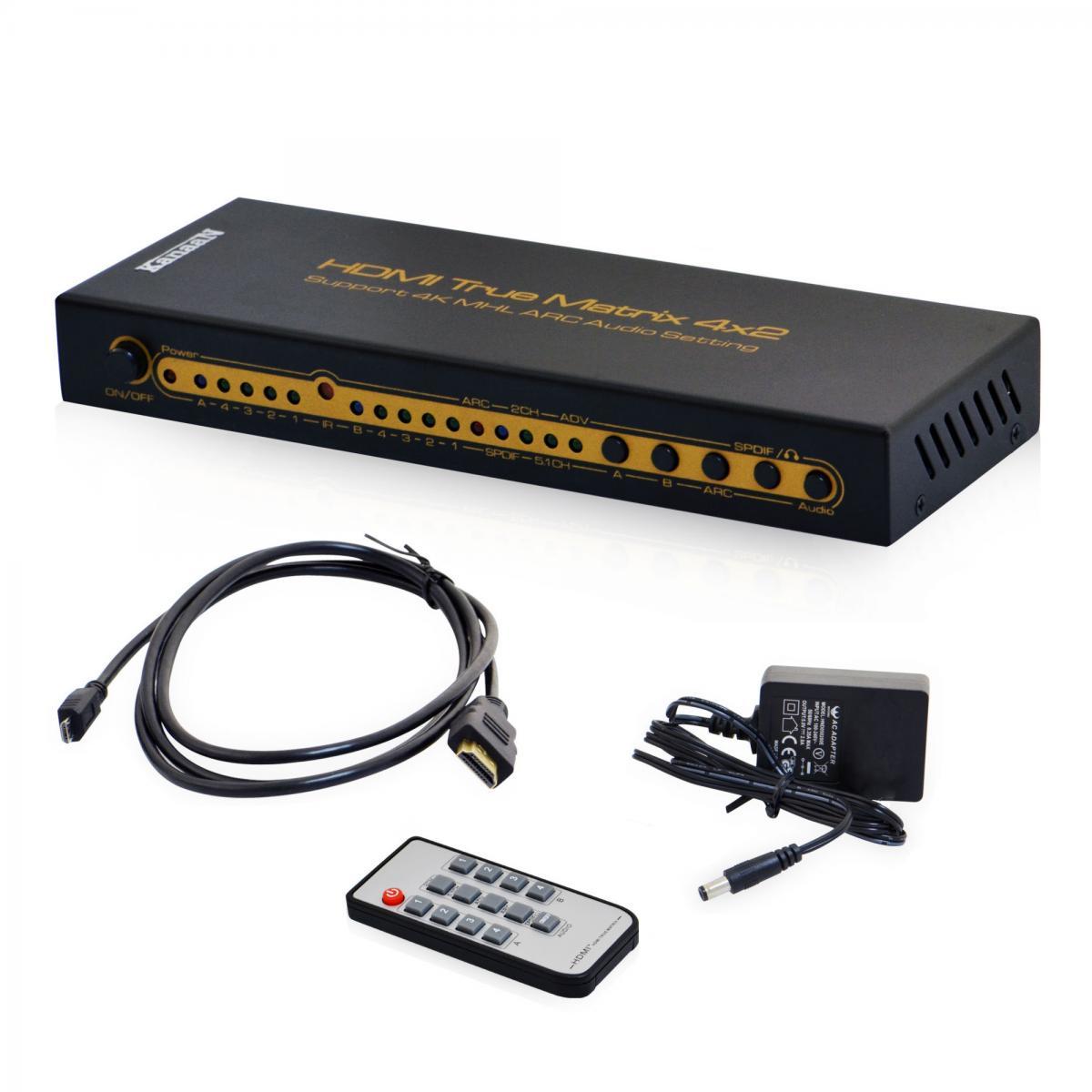 Leicke KanaaN UHD-Matrix HDMI 4x2 Switch