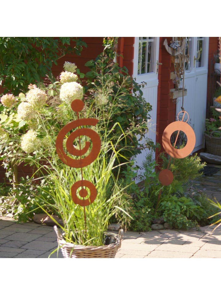 UNUS Gartenstecker Rost Stab mit Kringel in Braun günstig kaufen onesize