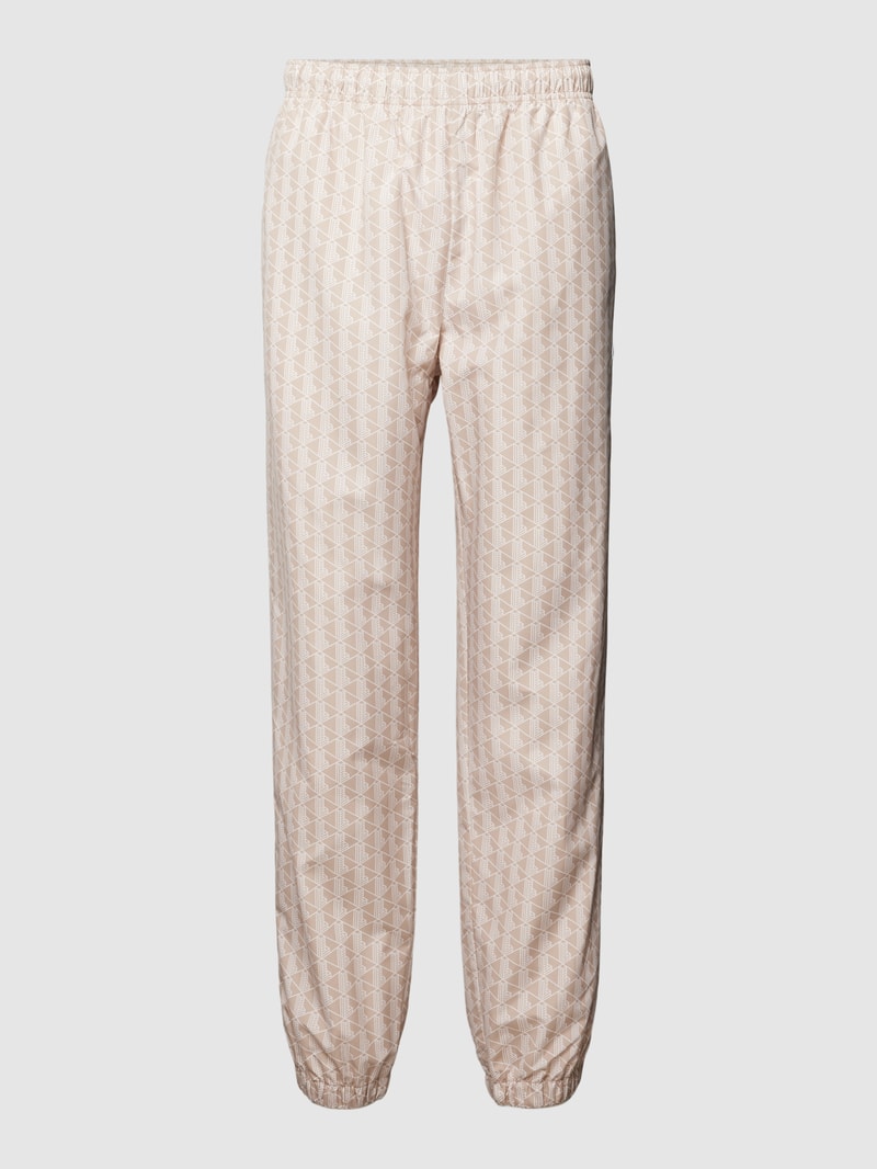 Sweatpants mit Allover-Muster in beige