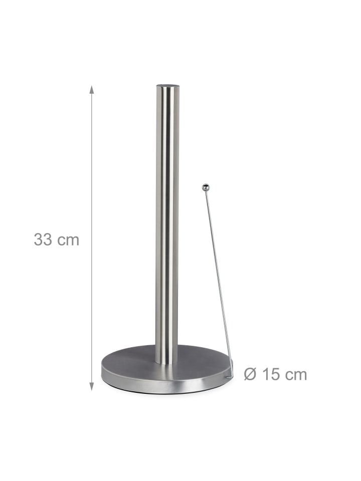 relaxdays Küchenrollenhalter in Silber - (H)33 x Ø15 cm günstig kaufen onesize