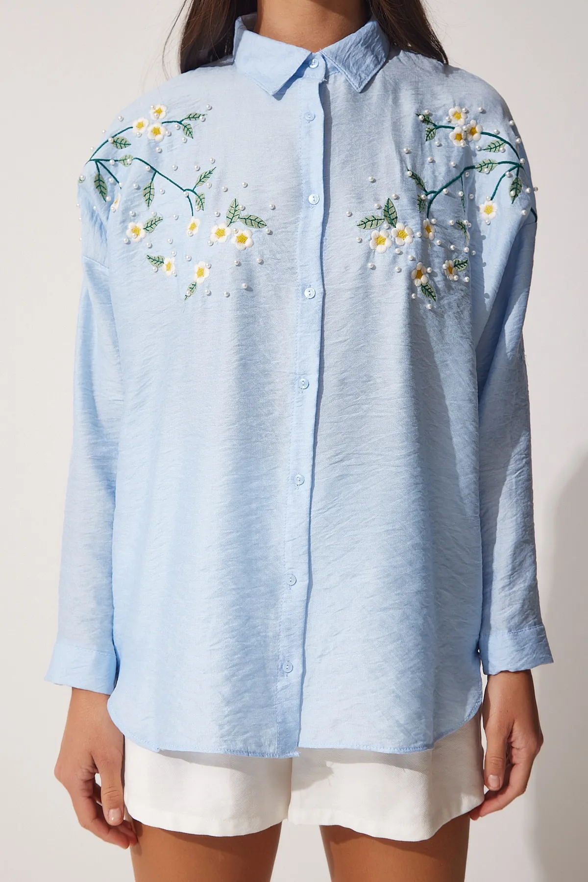 Happiness İstanbul  Hemd - Blau - Oversized