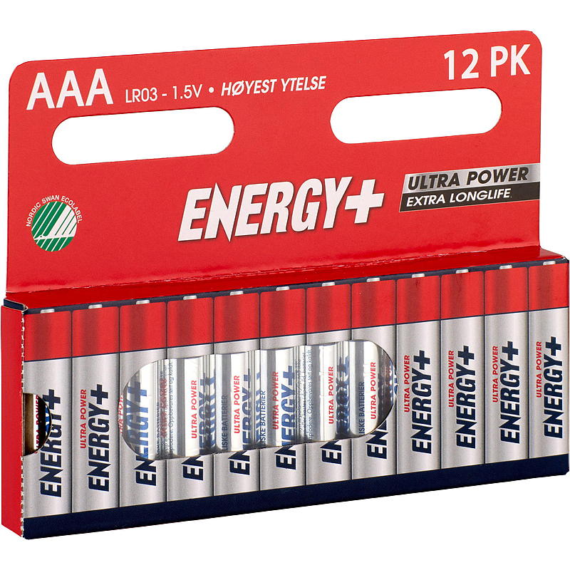 Energy Batteri AAA 12-pk, ultra power, Energy