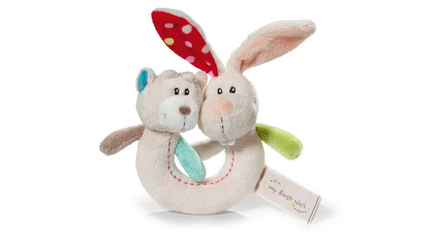 NICI Pärchen Greifling Hase Tilli & Bär Taps mit Rassel 37877